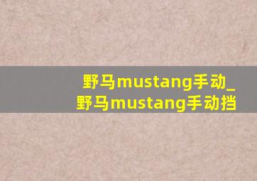 野马mustang手动_野马mustang手动挡