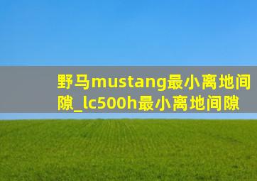 野马mustang最小离地间隙_lc500h最小离地间隙