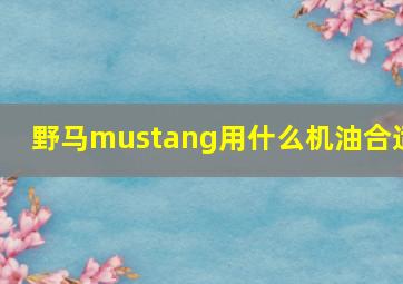 野马mustang用什么机油合适