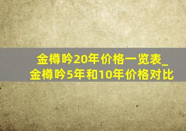 金樽吟20年价格一览表_金樽吟5年和10年价格对比