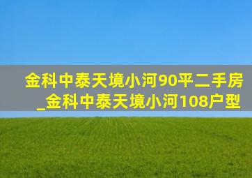 金科中泰天境小河90平二手房_金科中泰天境小河108户型