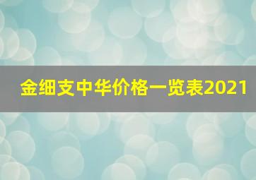 金细支中华价格一览表2021