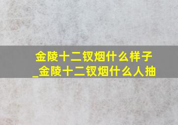 金陵十二钗烟什么样子_金陵十二钗烟什么人抽