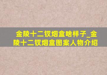 金陵十二钗烟盒啥样子_金陵十二钗烟盒图案人物介绍