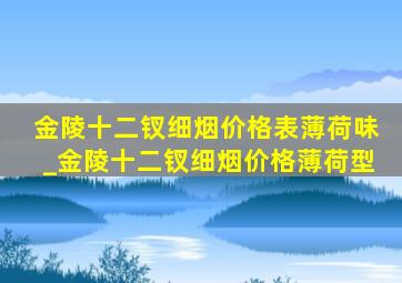 金陵十二钗细烟价格表薄荷味_金陵十二钗细烟价格薄荷型