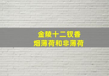 金陵十二钗香烟薄荷和非薄荷