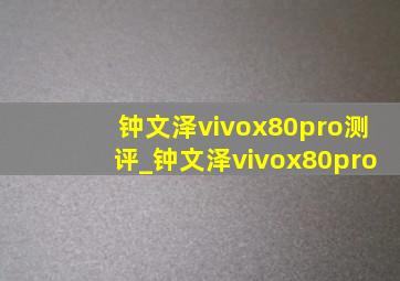 钟文泽vivox80pro测评_钟文泽vivox80pro