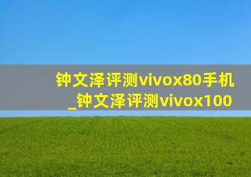 钟文泽评测vivox80手机_钟文泽评测vivox100