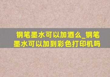 钢笔墨水可以加酒么_钢笔墨水可以加到彩色打印机吗