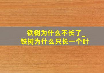 铁树为什么不长了_铁树为什么只长一个叶