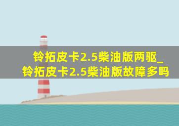 铃拓皮卡2.5柴油版两驱_铃拓皮卡2.5柴油版故障多吗