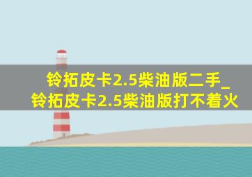 铃拓皮卡2.5柴油版二手_铃拓皮卡2.5柴油版打不着火