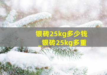 银砖25kg多少钱_银砖25kg多重