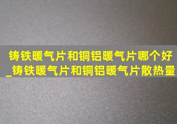 铸铁暖气片和铜铝暖气片哪个好_铸铁暖气片和铜铝暖气片散热量