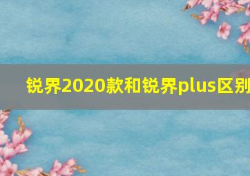 锐界2020款和锐界plus区别