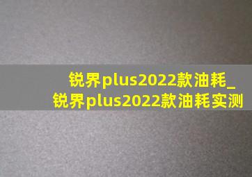 锐界plus2022款油耗_锐界plus2022款油耗实测