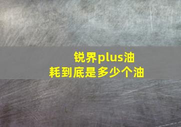 锐界plus油耗到底是多少个油