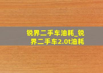 锐界二手车油耗_锐界二手车2.0t油耗