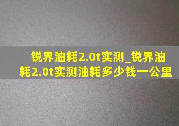 锐界油耗2.0t实测_锐界油耗2.0t实测油耗多少钱一公里