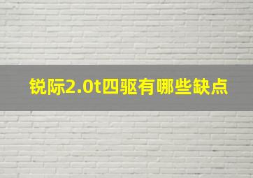 锐际2.0t四驱有哪些缺点