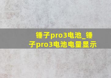 锤子pro3电池_锤子pro3电池电量显示