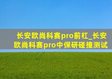 长安欧尚科赛pro前杠_长安欧尚科赛pro中保研碰撞测试