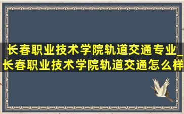 长春职业技术学院轨道交通专业_长春职业技术学院轨道交通怎么样