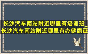 长沙汽车南站附近哪里有培训班_长沙汽车南站附近哪里有办健康证