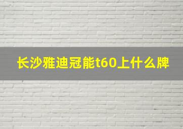 长沙雅迪冠能t60上什么牌