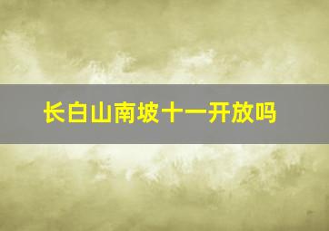 长白山南坡十一开放吗