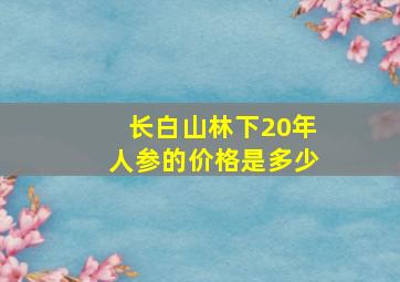 长白山林下20年人参的价格是多少