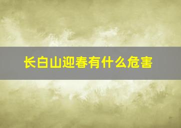 长白山迎春有什么危害