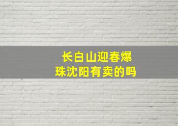 长白山迎春爆珠沈阳有卖的吗