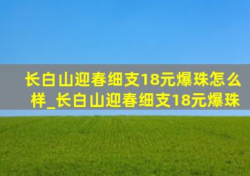 长白山迎春细支18元爆珠怎么样_长白山迎春细支18元爆珠