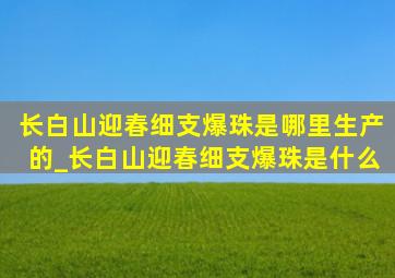 长白山迎春细支爆珠是哪里生产的_长白山迎春细支爆珠是什么