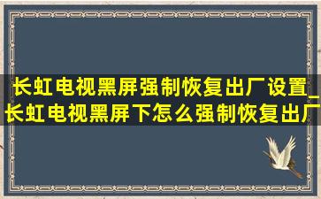 长虹电视黑屏强制恢复出厂设置_长虹电视黑屏下怎么强制恢复出厂