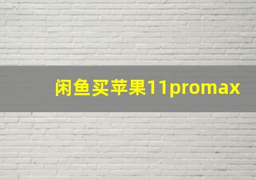 闲鱼买苹果11promax