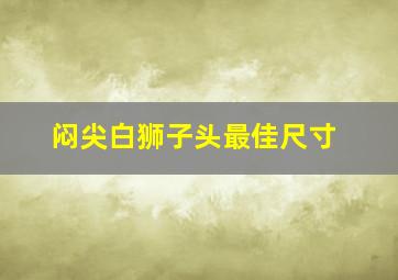 闷尖白狮子头最佳尺寸