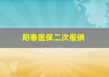 阳春医保二次报销