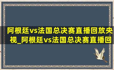 阿根廷vs法国总决赛直播回放央视_阿根廷vs法国总决赛直播回放