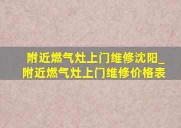 附近燃气灶上门维修沈阳_附近燃气灶上门维修价格表