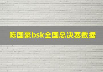 陈国豪bsk全国总决赛数据