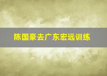 陈国豪去广东宏远训练