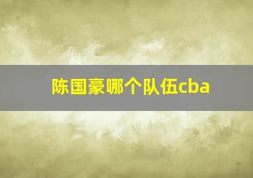 陈国豪哪个队伍cba