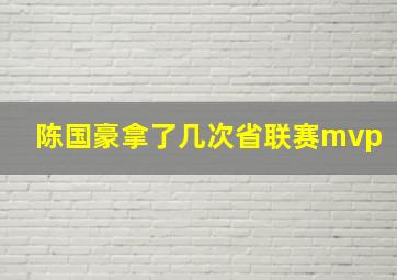 陈国豪拿了几次省联赛mvp