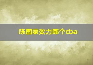 陈国豪效力哪个cba