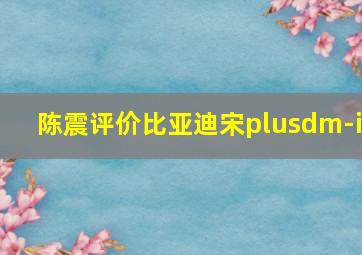 陈震评价比亚迪宋plusdm-i