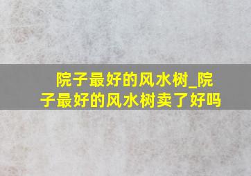 院子最好的风水树_院子最好的风水树卖了好吗