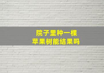 院子里种一棵苹果树能结果吗