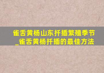 雀舌黄杨山东扦插繁殖季节_雀舌黄杨扦插的最佳方法